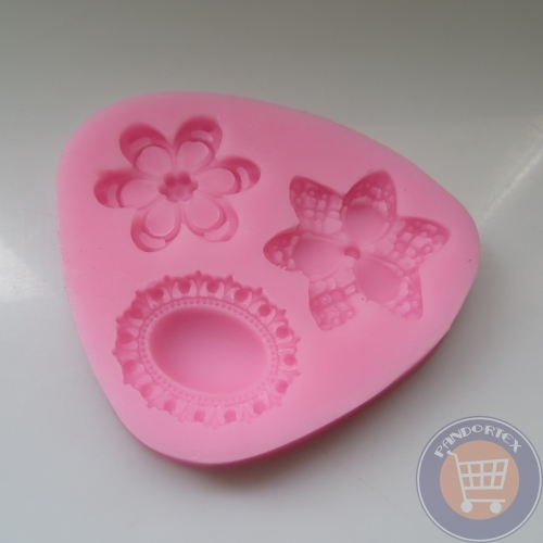 Forma din silicon pentru fondant - flori mixte