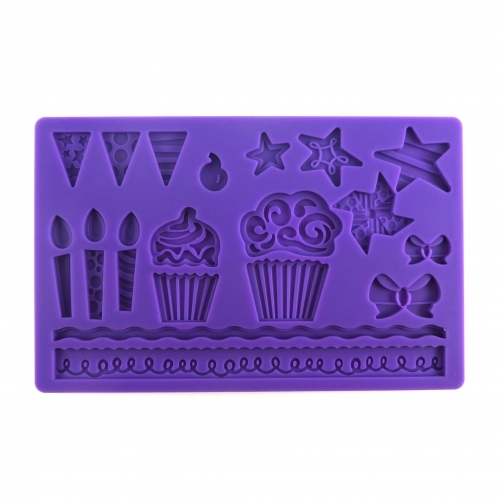 Mulaj silicon tort - Happy Birthday și Muffin