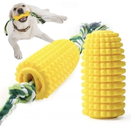 Porumb  din cauciuc din plastic cu frânghie de mestecat pentru câini