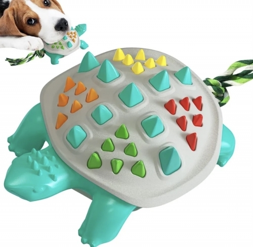 Jucărie TPR cu frânghie pentru curățarea dinților pentru câini - Broasca testoasa