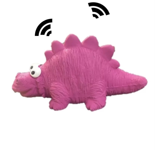 Jucarie scartietoare pentru caini-Dinozaur roz