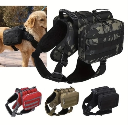 Ham tactic reglabil pentru câini cu huse laterale 2 în 1