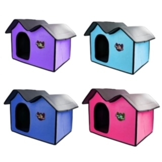 Casuta portabilă pentru animale de companie cu doua acoperisuri