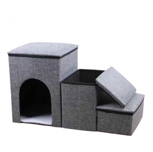 Scara pentru animale de companie cu cusca integrata si spatiu de depozitare