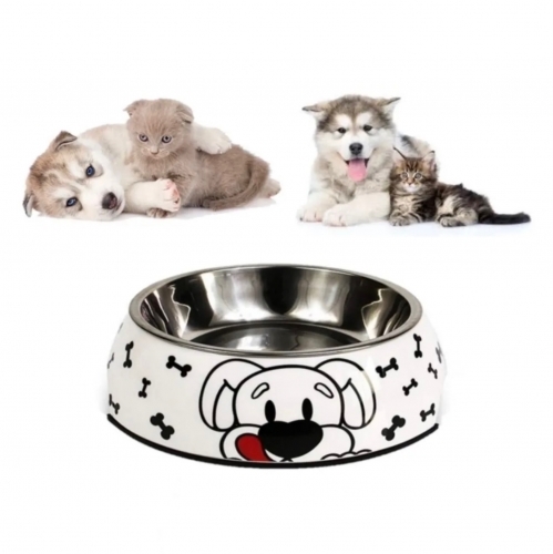 Bol detașabil din melamină cu model pentru animale de companie-Mic