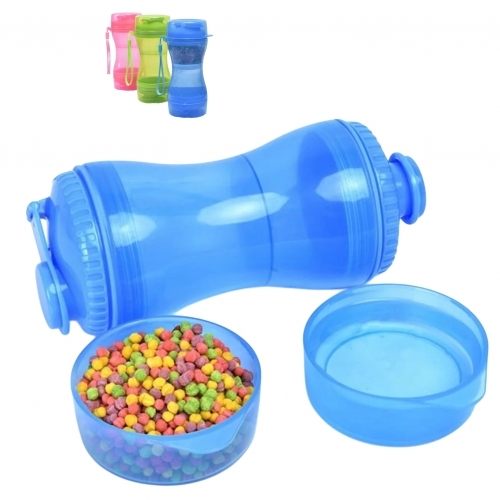 Sticla portabila cu dozator de apa si hrana 2 in 1 pentru animale de companie