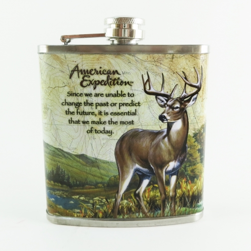 Sticlă metalică de buzunar - Cerb