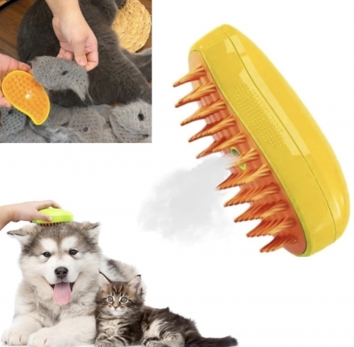 Perie electrică 3 în 1 cu aburi pentru curățarea animalelor de companie