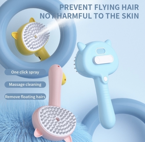 Perie de masaj cu aburi pentru animale - pieptene cu autocurățare 