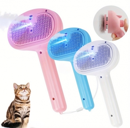 Perie de masaj cu abur cu lumină albastră 3 în 1 cu funcție de îndepărtare a părului