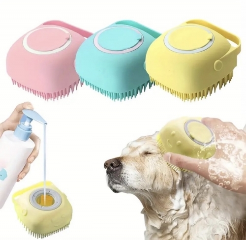 Perie din silicon pentru spalarea animalelor de companie