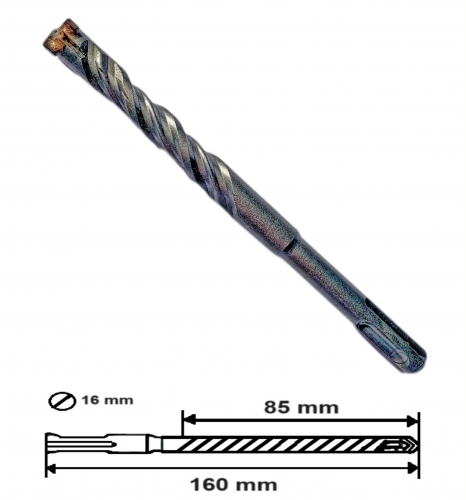 Burghiu beton sds plus 160/85x16mm (B-729)