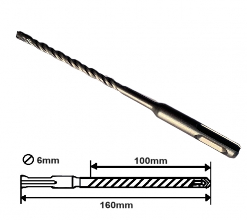 Burghiu beton sds plus 160/100x6mm