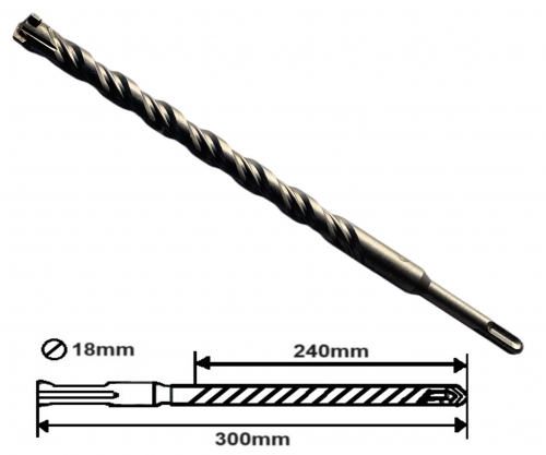 Burghiu beton sds plus 300/240x18mm