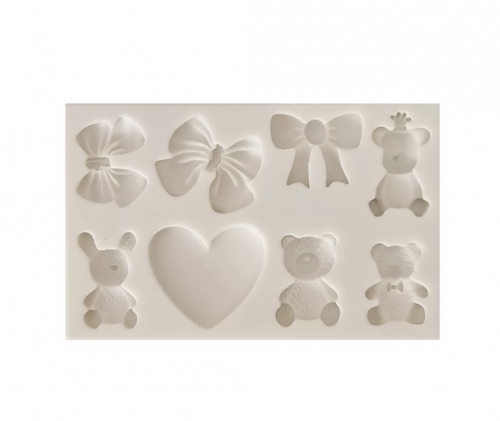 Forma silicon fondant-ursulet,funda,inima