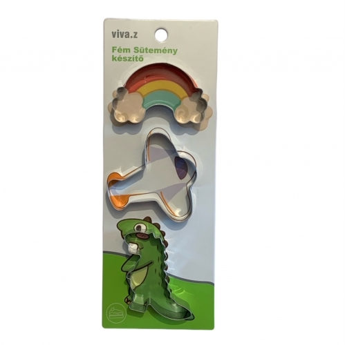 3 Decupatoare metal-Curcubeu,avion,dinozaur