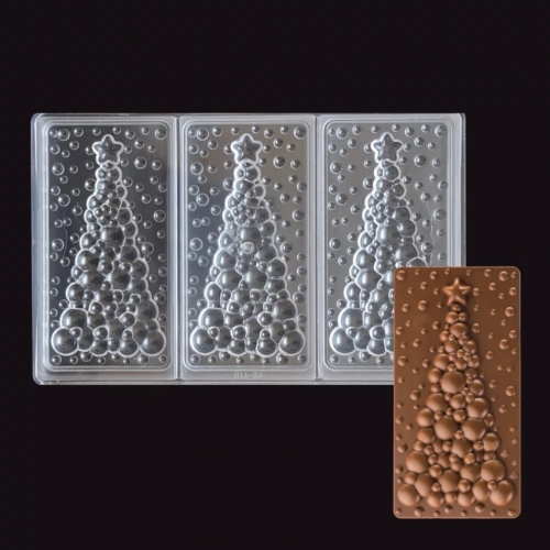 Forma ciocolata policarbonat-brad de Crăciun