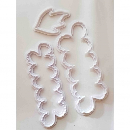 3 Decupătoare fondant-Trandafir cu frunze