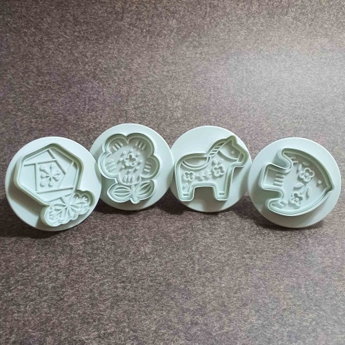 Set 4 decupatoare-floare,ponei,peste