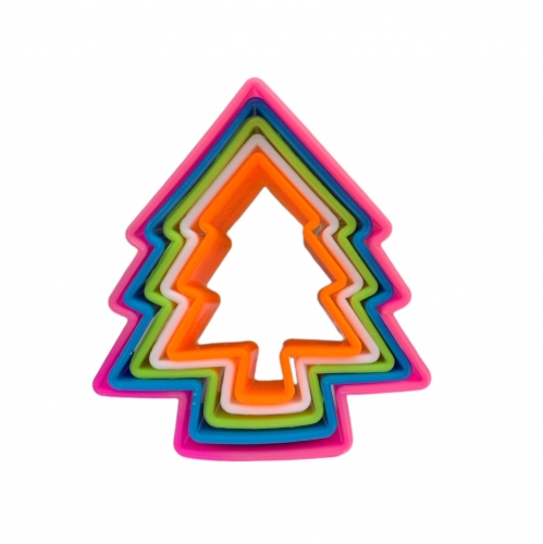 5 Decupatoare plastic-brad de craciun,brad