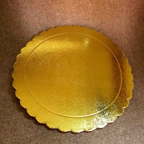 5 farfurii ondulate pentru tort-aurii 30cm