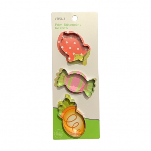 3 Decupatoare metal -Bomboane, Fructe.