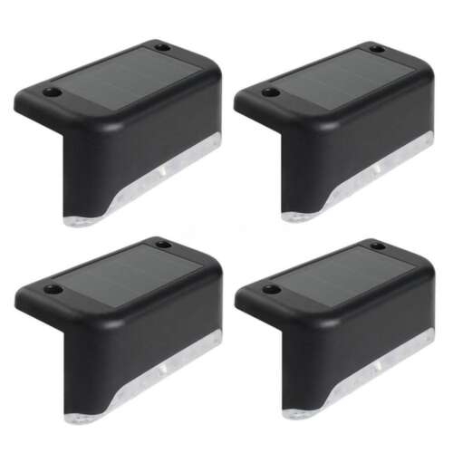 Set 4 lampi LED, cu incarcare solara, pentru scari, garduri, balustrade