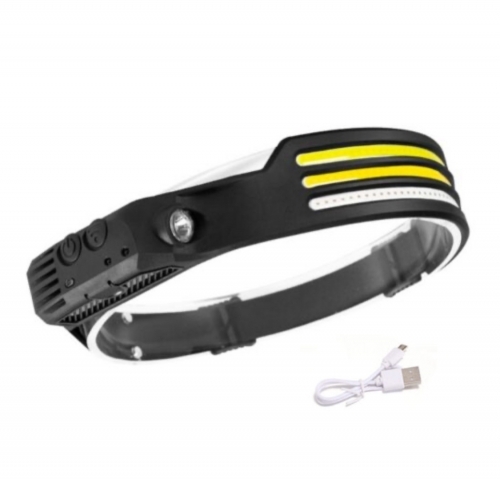 Lanterna de cap multi functionala, COB si XPE-LED, lumina alba, galbena si rosie