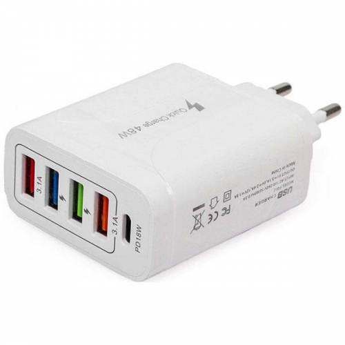 Încărcător USB cu 4 porturi +PD18W Incare rapida - A501-1