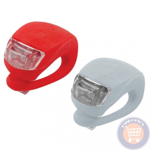 Lampa silicon biciclete- alb si rosu