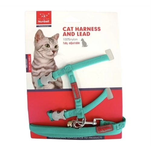 Ham pentru pisica cu lesa si clopotel