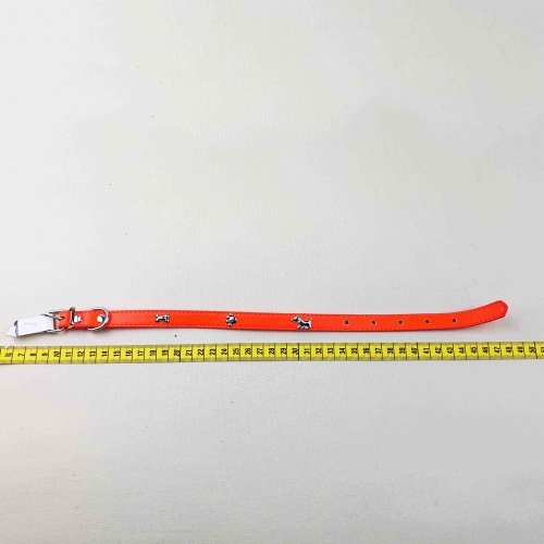 Zgardă din piele artificiala cu accesorii din cupru-mic